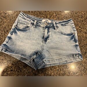 YMI Faded Blue Denim Shorts w/Heart Shaped Back Pockets
